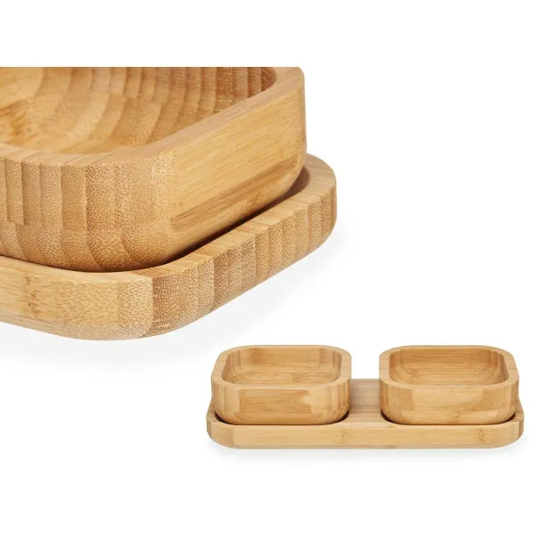 Appetizer Set Kinvara Brown Bamboo 23 x 4,5 x 11 cm 23 x 5,3 x 11 cm (12 Units)