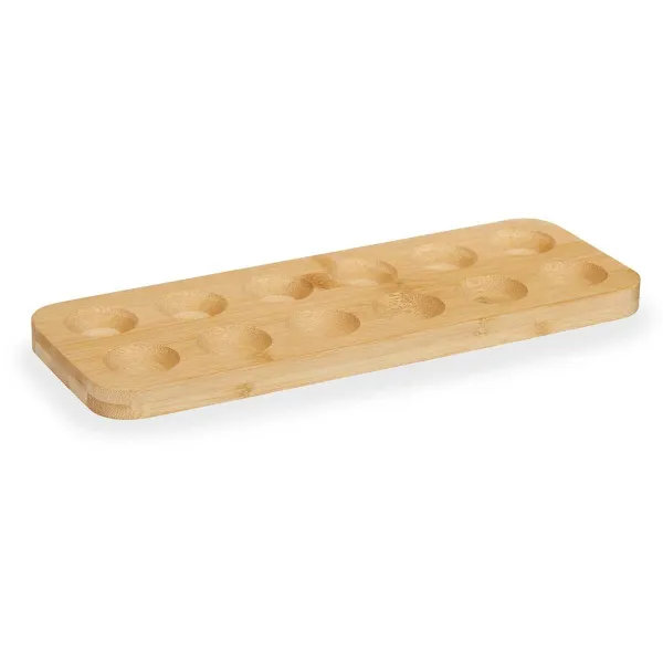 Egg cup Kinvara Brown Bamboo 40 x 3,4 x 40 cm 30 x 1,6 x 11,5 cm (12 Units)