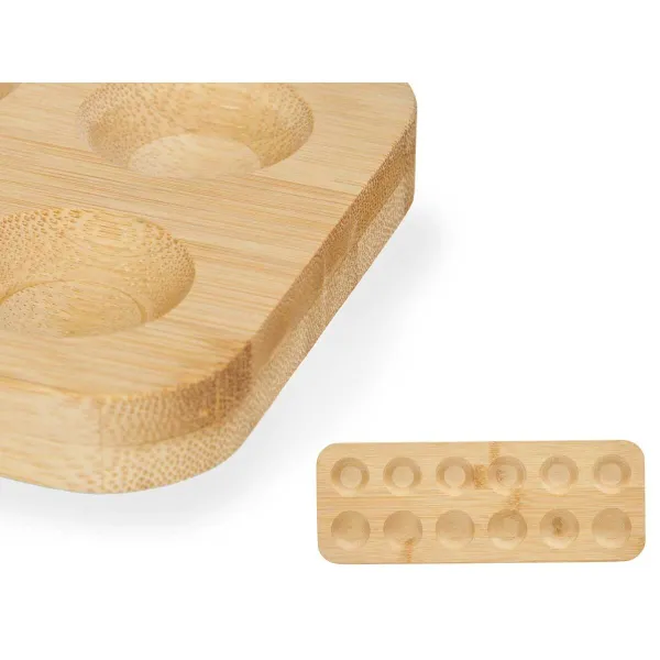 Egg cup Kinvara Brown Bamboo 40 x 3,4 x 40 cm 30 x 1,6 x 11,5 cm (12 Units)