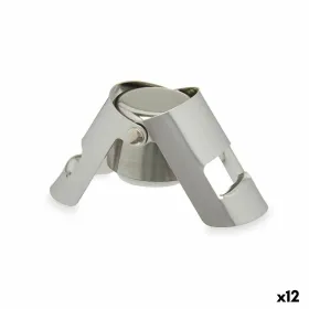 Šampanja kork Kinvara Hõbedane Hõbe Silikoon Roostevaba teras Plastmass 6 x 5,5 x 3,5 cm Hermeetiline (12 Ühikut)