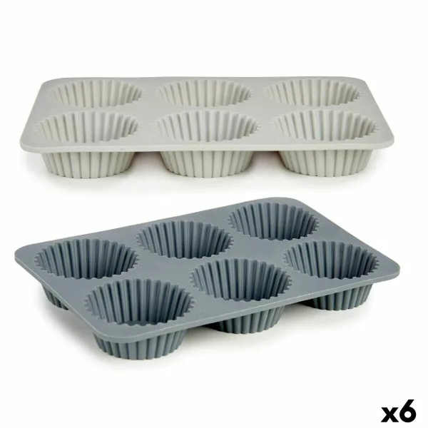 Muffinssi Vuoka Kinvara Vaaleanharmaa Tumman harmaa 25,5 x 3 x 17,5 cm Magdalenat (6 osaa)