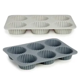 Muffin Tray Kinvara Light grey Dark grey 25,5 x 3 x 17,5 cm Magdalenas (6 Units)