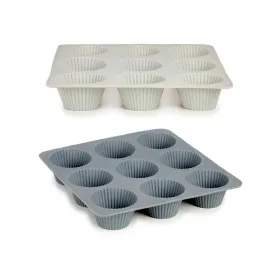 Muffin Tray Kinvara Light grey Dark grey 22 x 3 x 22 cm Magdalenas (6 Units)