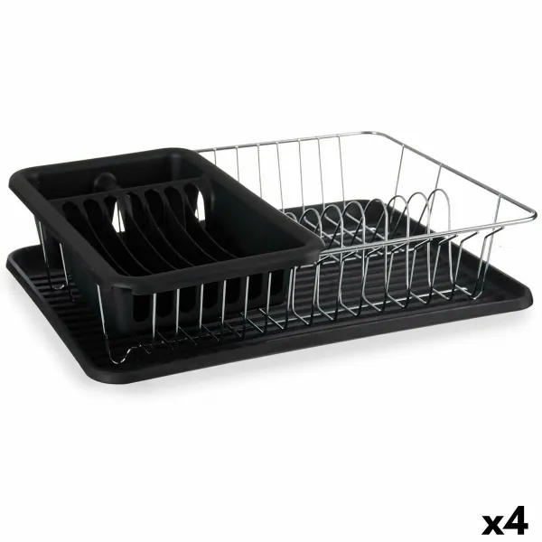 Draining Rack for Kitchen Sink Kinvara Black 43,5 x 11 x 33,5 cm (4 Units)