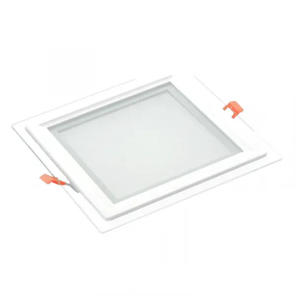 Recessed square LED luminaire with glass "VESTA" 18W