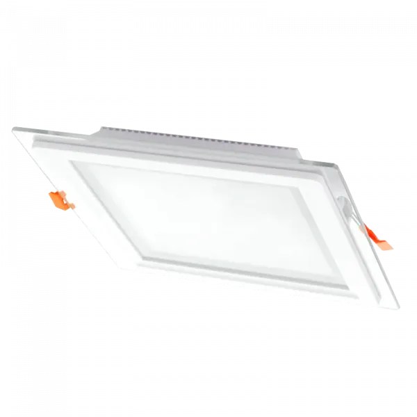 Recessed square LED luminaire with glass "VESTA" 18W