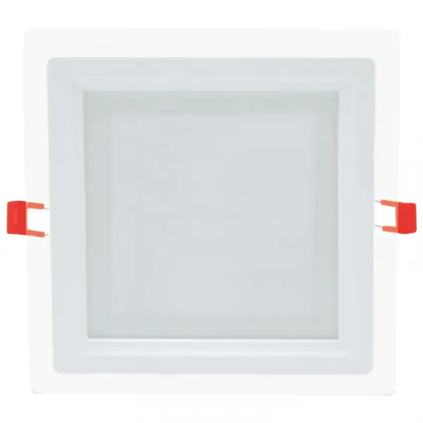 Recessed square LED luminaire with glass "VESTA" 18W