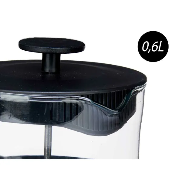 Teapot Kinvara Black Transparent 600 ml 15 x 19,5 x 11 cm 12,5 x 17,5 x 9,5 cm Piston