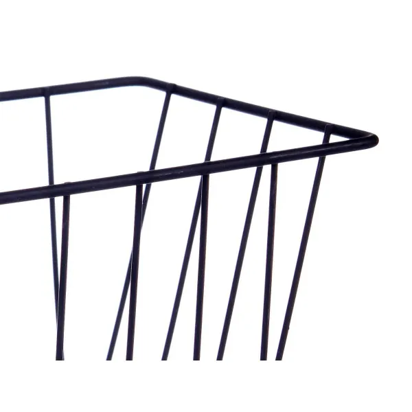 Basket for Kitchen Shelf Kinvara Black Metal Iron 28 x 20,5 x 16 cm 28 x 12 x 9 cm (8 Units)