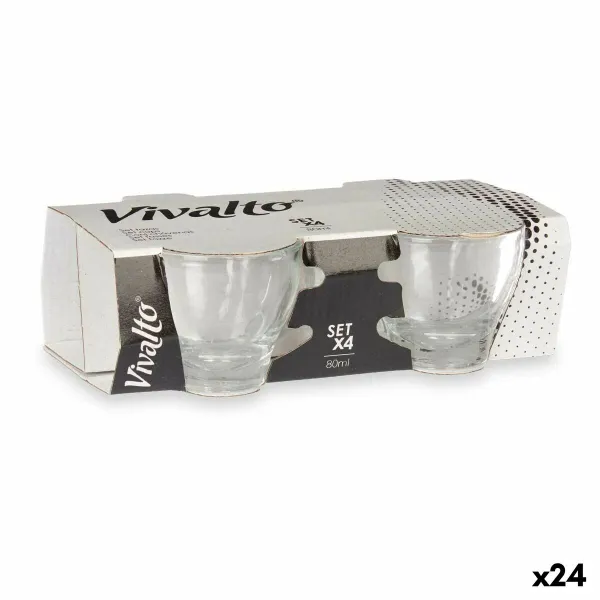 Osainen kahvikuppisetti Vivalto Läpinäkyvä Lasi 80 ml (24 osaa)