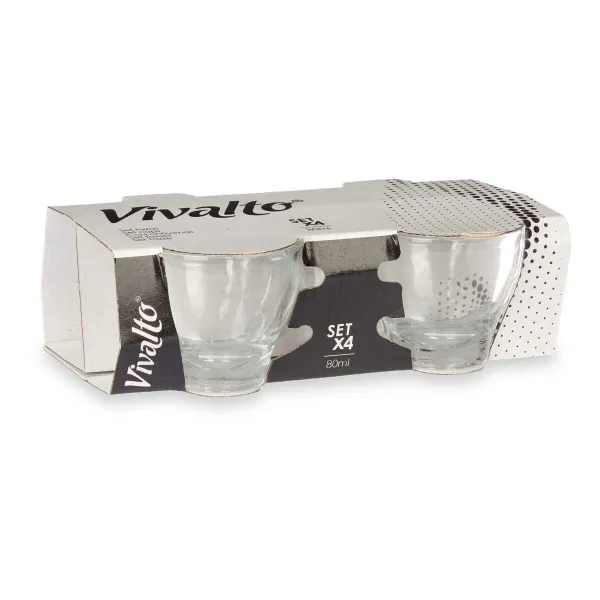 Набор из кофейных чашек Vivalto Прозрачный Cтекло 80 ml (24 штук)