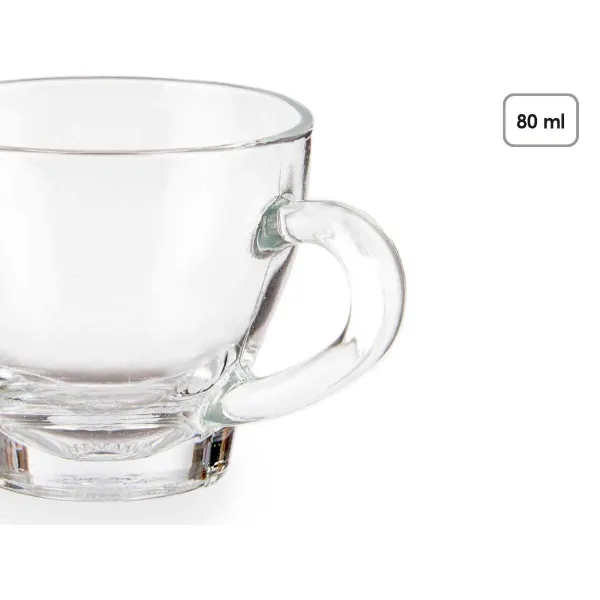 Osainen kahvikuppisetti Vivalto Läpinäkyvä Lasi 80 ml (24 osaa)
