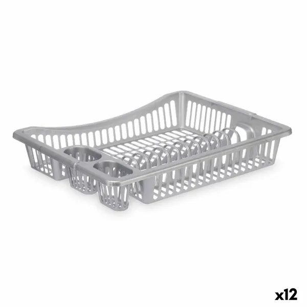 Draining Rack for Kitchen Sink Kinvara Silver 46 x 8 x 36 cm (12 Units)
