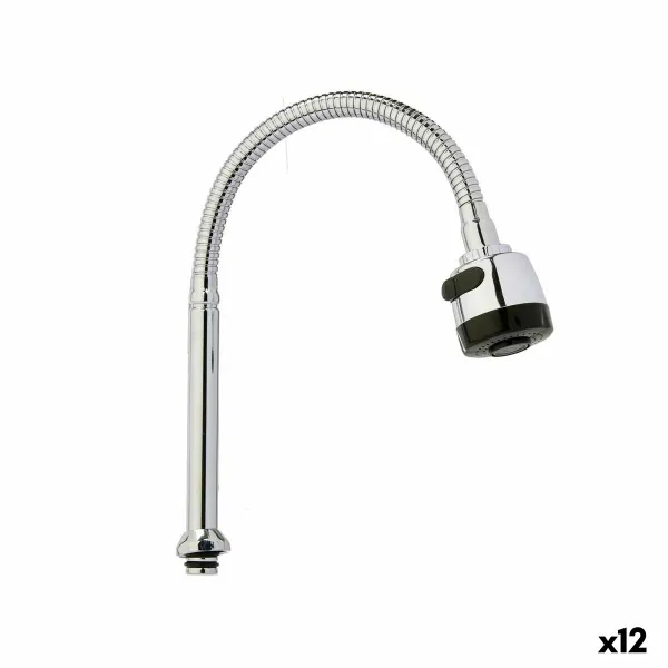 Kitchen Tap Kinvara Melns Sudrabains Gumija Metāls Plastmasa Pagarināms Daudzfunkcionāls (12 gb.)