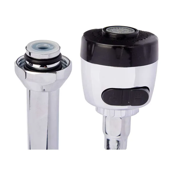Kitchen Tap Kinvara Melns Sudrabains Gumija Metāls Plastmasa Pagarināms Daudzfunkcionāls (12 gb.)