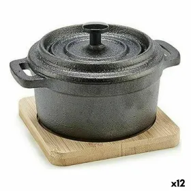 Kastrolis Kinvara Brūns Melns Koks Bambuss Kalts dzelzs 13 x 8,5 x 10 cm 10 x 8.5 x 13 cm 13 x 10 x 8,5 cm (12 gb.)