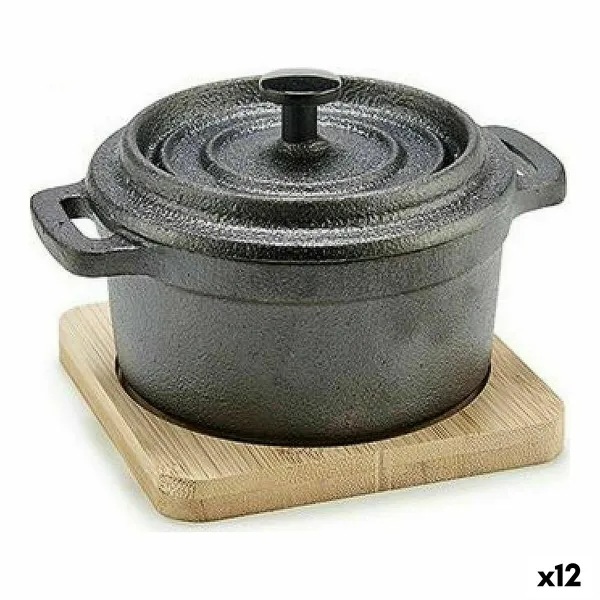 Kastrolis Kinvara Brūns Melns Koks Bambuss Kalts dzelzs 13 x 8,5 x 10 cm 10 x 8.5 x 13 cm 13 x 10 x 8,5 cm (12 gb.)