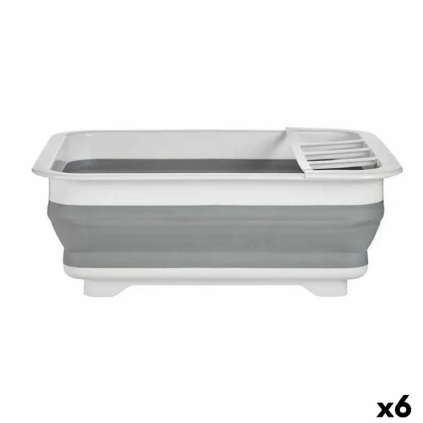Folding Draining Rack for Kitchen Kinvara White Grey polypropylene TPR 37,9 x 29,3 x 12 cm 38 x 5,4 x 29 cm 29,3 x 5,4 x 37,9 cm