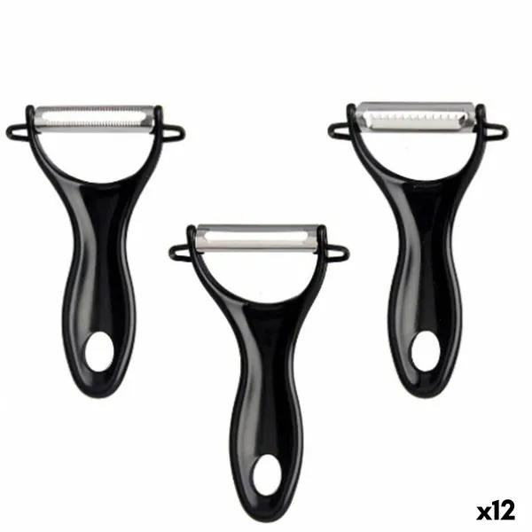 Augļu un Dārzeņu Mizotājs Kinvara Melns Nerūsējošais tērauds polipropilēns 9 x 20 x 3,5 cm 10,2 x 20 x 3,5 cm Komplekts (12 gb.)