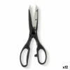 Virtuves šķēres Kinvara Melns Sudrabains Nerūsējošais tērauds 7,5 x 21 x 1 cm (12 gb.)