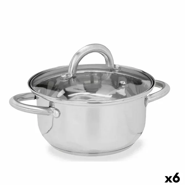Lasikannellinen vuoka Kinvara Läpinäkyvä Hopeinen 27 x 10 x 19,5 cm (6 osaa)