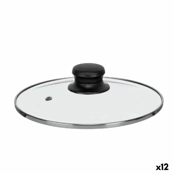 Pan lid Kinvara Transparent Silver Metal Glass Stainless steel Crystal Steel 20 cm 20,5 x 5 x 20,5 cm 20,5 x 6 x 20,5 cm (12 Uni