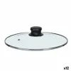 Pannas vāks Kinvara Caurspīdīgs Sudrabains Sudrabs Metāls Stikls Nerūsējošais tērauds Tērauds 22 cm 22,5 x 6 x 22,5 cm 22,5 x 5 