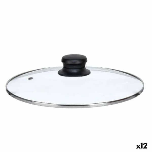 Pan lid Kinvara Transparent Silver Metal Glass Stainless steel Crystal Steel 24 cm 24,5 x 6,5 x 24,5 cm 24,5 x 5 x 24,5 cm 24,5