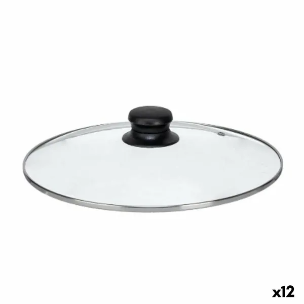 Keptuvės dangtis Kinvara Skaidrus Sidabras Metalinis stiklas Nerūdijantis plienas Stiklas Plienas 26 cm 26,5 x 5 x 26,5 cm (12 v