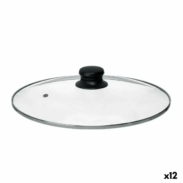 Keptuvės dangtis Kinvara Skaidrus Sidabras Metalinis stiklas Nerūdijantis plienas Stiklas Plienas 28 cm 28,5 x 5,5 x 28,5 cm 28,