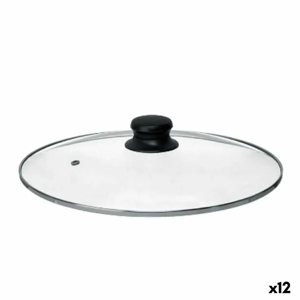 Pannas vāks Kinvara Caurspīdīgs Sudrabains Sudrabs Metāls Stikls Nerūsējošais tērauds Tērauds 30 cm 30,5 x 6 x 30,5 cm (12 gb.)