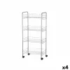 Daržovių vežimėlis Kinvara Sidabras Metalinis polipropileno Plastmasinis 37 x 27 x 82,5 cm 26,5 x 82 x 8,5 cm (4 vnt.)