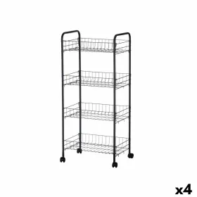 Передвижная тумба Kinvara Чёрный Металл полипропилен Пластик 40,5 x 27 x 82,5 cm 26,5 x 82 x 8,5 cm (4 штук)
