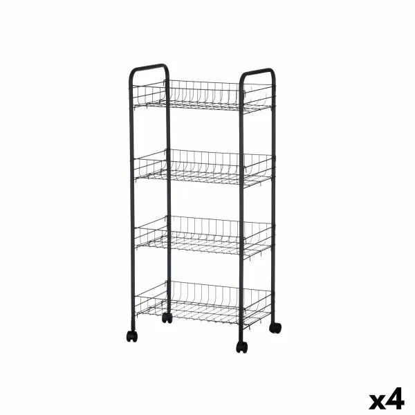 Kasviskärry Kinvara Musta Metalli polypropeeni Muovinen 40,5 x 27 x 82,5 cm 26,5 x 82 x 8,5 cm (4 osaa)