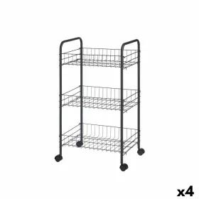 Передвижная тумба Kinvara Чёрный Металл полипропилен Пластик 37 x 27 x 63 cm 26,5 x 56 x 8,5 cm (4 штук)