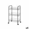Dārzeņu ratiņi Kinvara Melns Metāls polipropilēns Plastmasa 37 x 27 x 63 cm 26,5 x 56 x 8,5 cm (4 gb.)