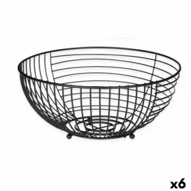 Ваза для фруктов Kinvara Чёрный Металл 28 x 12 x 28 cm (6 штук)
