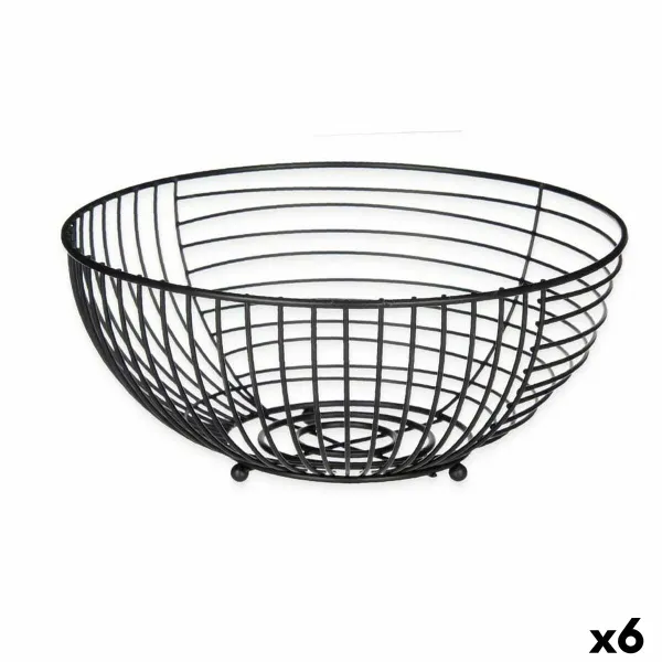 Ваза для фруктов Kinvara Чёрный Металл 28 x 12 x 28 cm (6 штук)