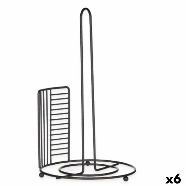 Virtuvės popieriaus laikiklis Kinvara Juoda Metalinis 18,5 x 31,5 x 18,5 cm 18,5 x 32,4 x 18,5 cm (6 vnt.)