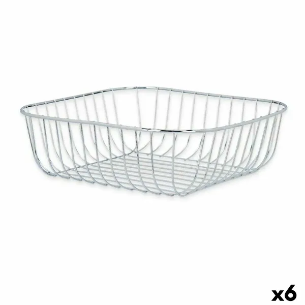 Ваза для фруктов Kinvara Серебристый Серебряный Металл 30 x 9 x 30 cm (6 штук)
