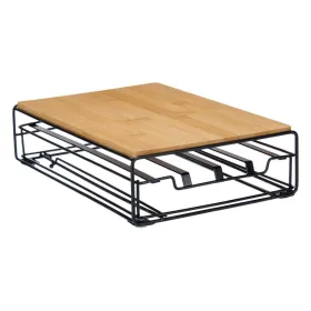 Coffee Capsule Organiser Kinvara Brown Black Natural Metal Bamboo 21 x 57 x 8,5 cm 21 x 7,5 x 31 cm 21 x 8,5 x 31 cm