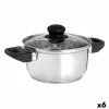 Katls ar stikla vāku Kinvara Caurspīdīgs Sudrabains 1,8 L 28 x 9 x 18 cm (6 gb.)