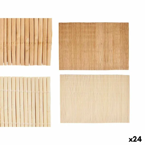Table Mat Kinvara Brown Light brown Bamboo 30 x 44 cm 3,5 x 30 x 3,5 cm (24 Units)