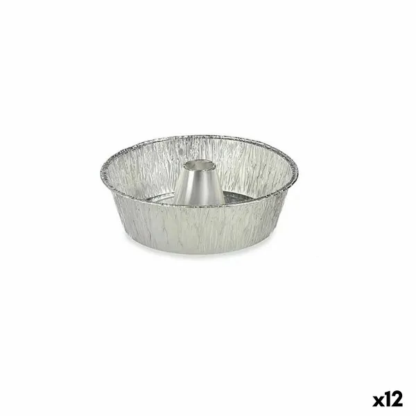 Flano deserto forma Kinvara Sidabras Aliuminis 25 x 7,7 x 25 cm Vienkartiniai Krembriulė (12 vnt.)