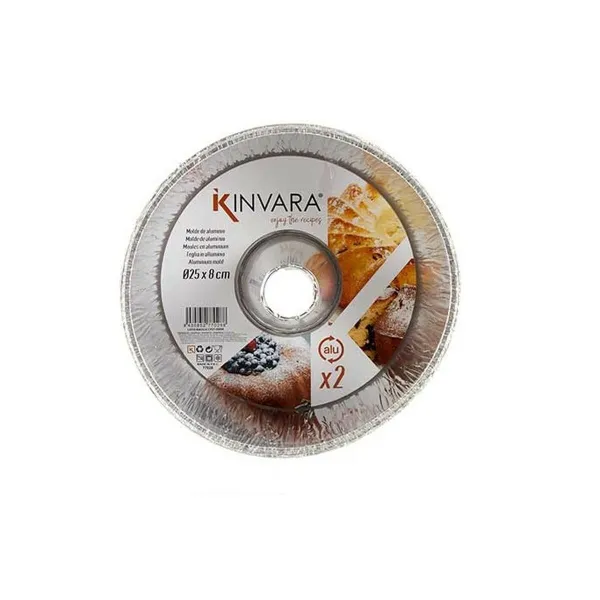 Flano deserto forma Kinvara Sidabras Aliuminis 25 x 7,7 x 25 cm Vienkartiniai Krembriulė (12 vnt.)
