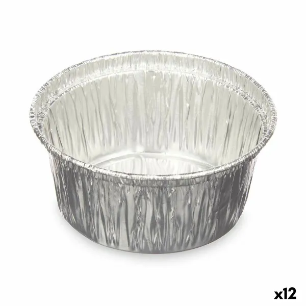 Kūkas Veidne Kinvara Sudrabains Alumīnijs 8,5 x 8 x 8,5 cm Vienreizējās lietošanas Apaļš (12 gb.)