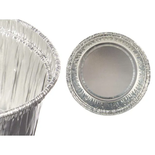 Flan Mould Kinvara Silver Aluminium 8,5 x 8 x 8,5 cm Disposable Circular (12 Units)