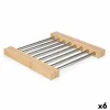 Galda paliktnis Kinvara Brūns Sudrabains Sudrabs Metāls Bambuss 36,4 x 2,2 x 21,3 cm 22 x 2,2 x 21,3 cm (6 gb.)