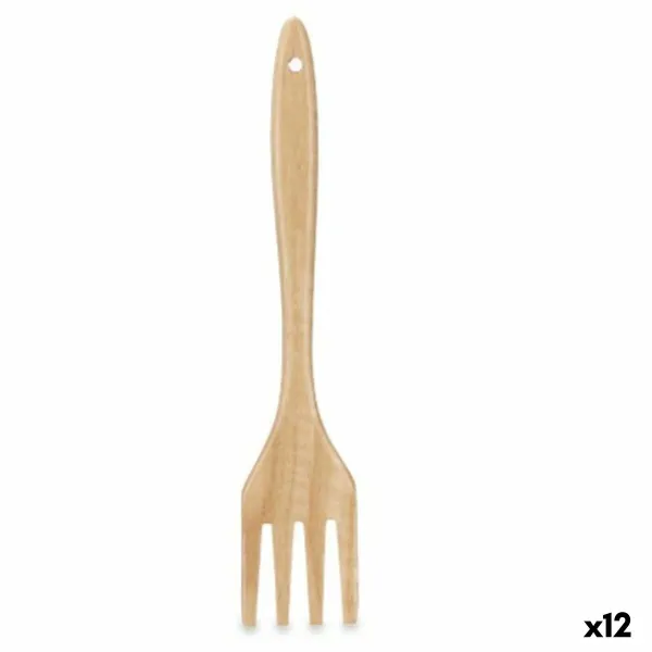 Лопатка Kinvara Деревянный 7 x 35 x 2 cm Вилка (12 штук)