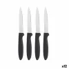 Knife Set Kinvara Black Silver Stainless steel Plastic 19,5 x 2 x 1 cm 12,5 x 26,5 x 1 cm (12 Units)
